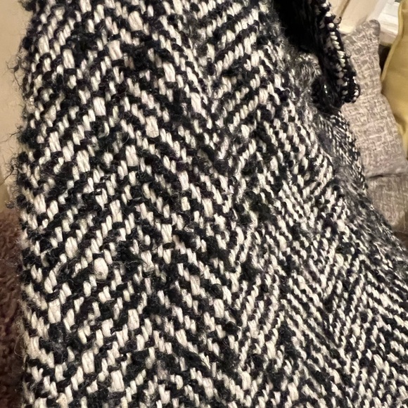 J.Crew Factory Black and White Heritage Pea Coat Rear Pleating Size 6 - Picture 2 of 9